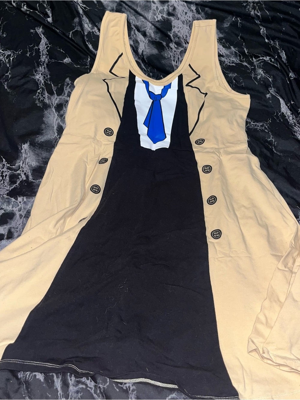 Supernatural castiel cosplay Tank Dress with Printed Tie from hot topic size xl
